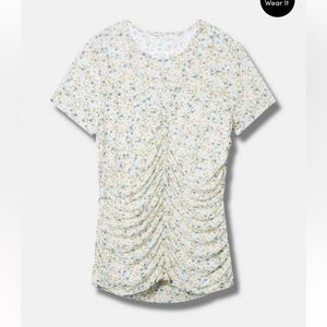 Torrid Stretch Mesh Crew Neck Ruched Top